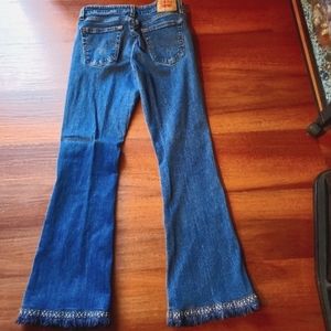 RARE Levis 519 jeans with fringe on bottoms of legs